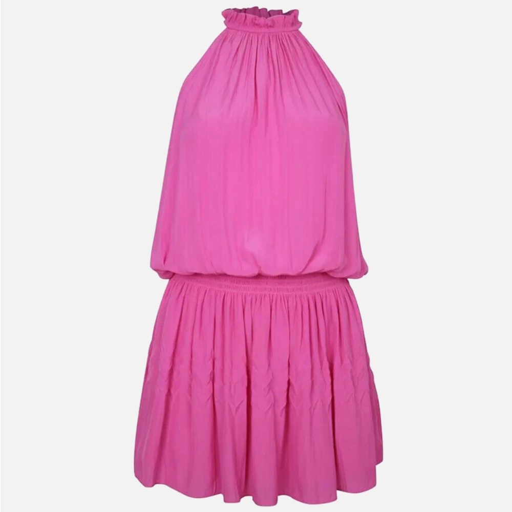 Ramy Brook Karoline Smocked halter mini dress